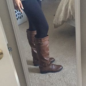 Cognac Madden Girl Riding Boots