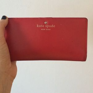 Kate Spade red wallet authentic (used)