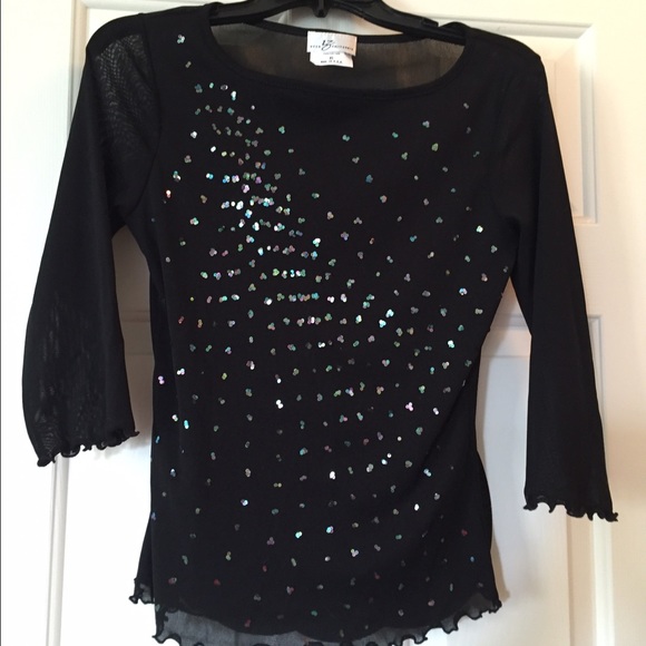 ❌Sold❌Sheer sequin shirt