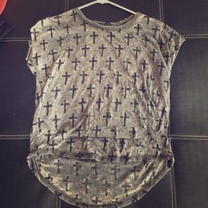 Gray and black cross high- low T