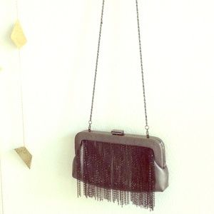 Silver chain fringe bag