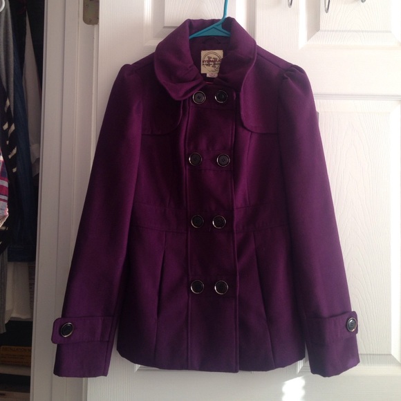 Deep purple pea coat