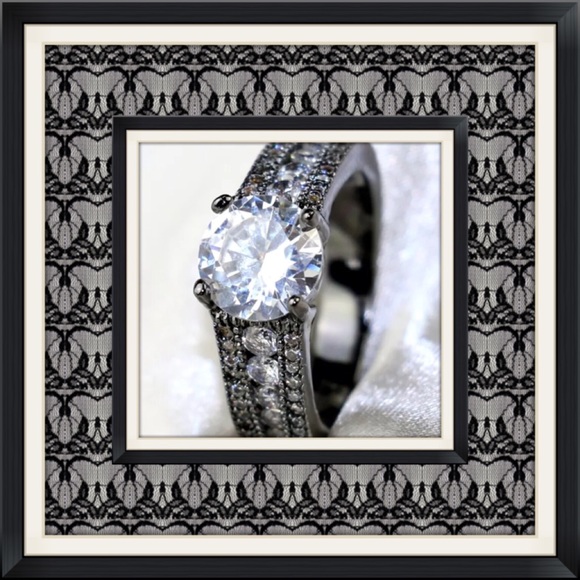 NEW 10K Black Gold Filled CZ Wedding Ring Sz 6 - Picture 3 of 4