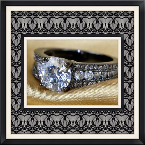 NEW 10K Black Gold Filled CZ Wedding Ring Sz 6 - Picture 4 of 4