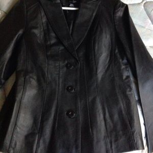 Women's black leather jacket