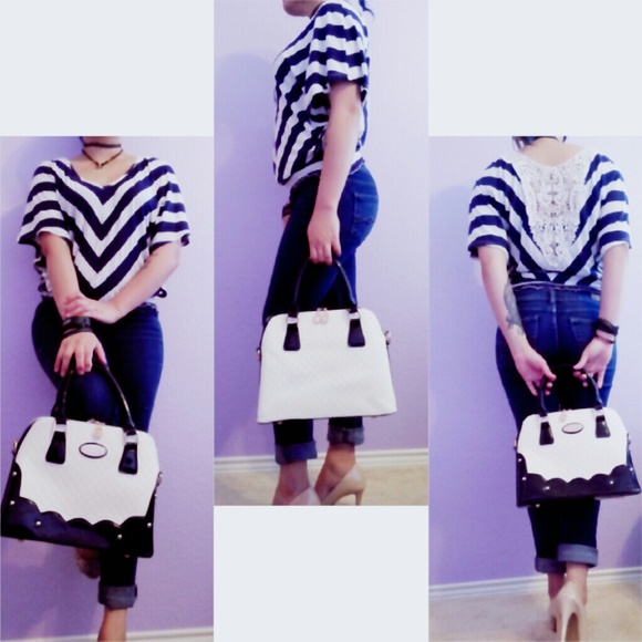 Beautiful blouse with blue stripes