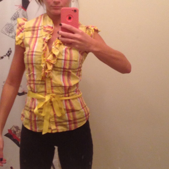 Yellow stripes button down