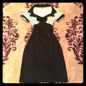 Vintage 1950's Black Style Pencil Dress