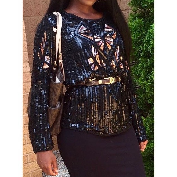 Vintage Sequin Blouse