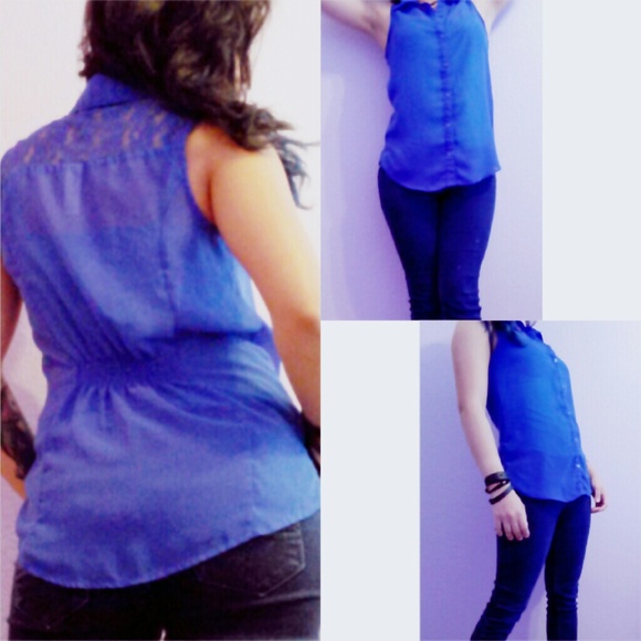 Casual party blue blouse