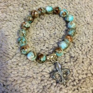 Fleur de Lis Beaded Bracelet