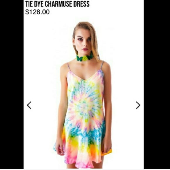 UNIF tie dye dress charmeuse nasty gal