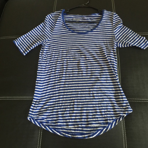 Blue and white, quarter sleeve tee!