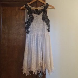 Free People Black and White Lace Dress