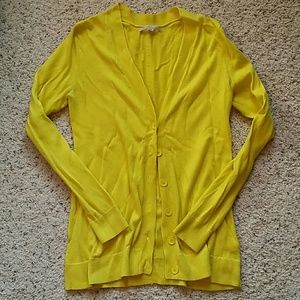 Bright yellow cardigan