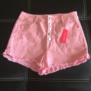Hi-rise cheeky refuge shorts.