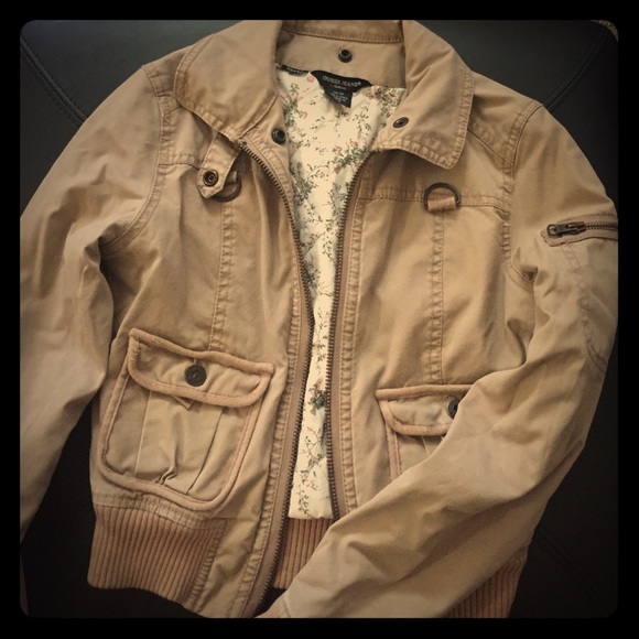 Guess biege moto bomber jacket