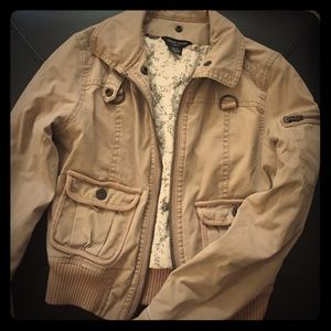 Guess biege moto bomber jacket