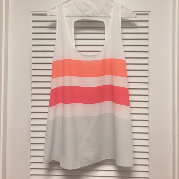 Coral and white top