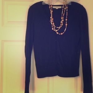 Loft classic navy cardigan. EUC