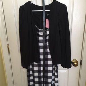 New plaid business dress with jacket and belt