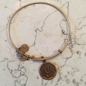 "J" Gold Alex and Ani Bracelet