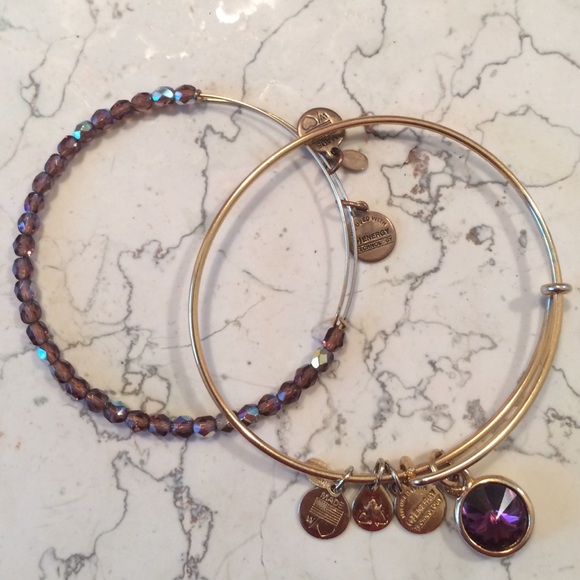 2 Alex and Ani Bracelets "Purple Combo"