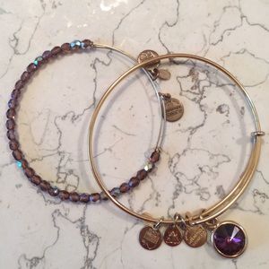 2 Alex and Ani Bracelets "Purple Combo"
