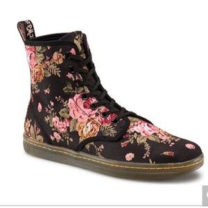 Dr Martens sneakers floral black and pink