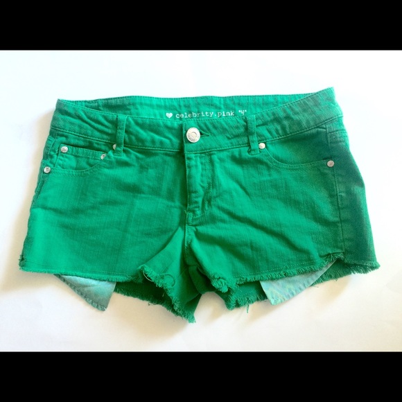 NWOT celebrity pink size 7 green denim shorts