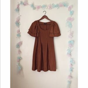 Autumn Chestnut Ruffle & Flare Dress