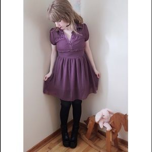 Pretty Purple Plum Collar Dress