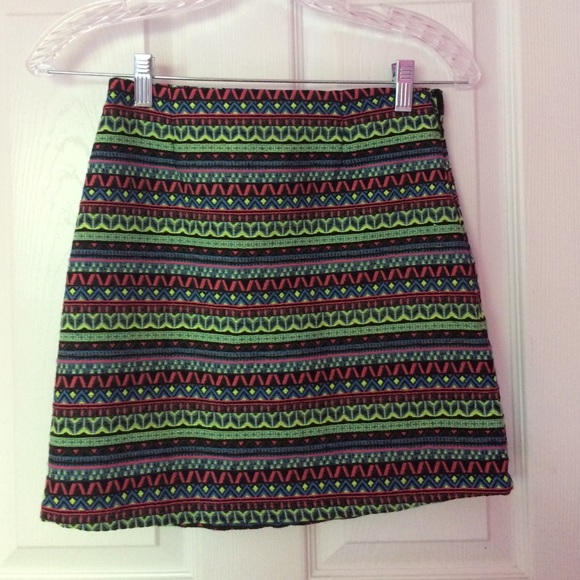 Tribal Print Mini Skirt