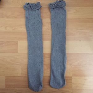 Gray thigh high socks