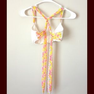 Victoria's Secret White/Floral Boho Swim Top