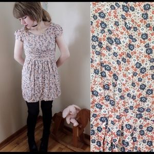 pastel floral babydoll dress
