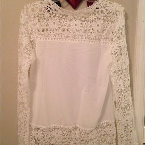 Lace trim top. NWOT