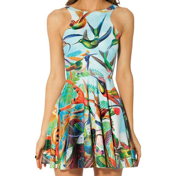 Rare blackmilk birds of paradise skater dress