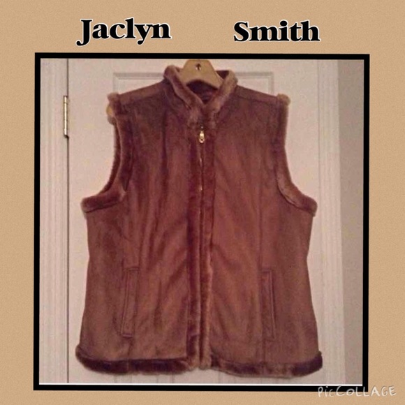Jaclyn Smith faux suede and shearing vest