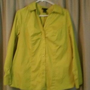 Lane Bryant Button Up Shirt - Lime Greem