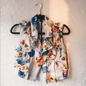 Floral studded vest
