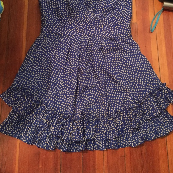 BCBG Blue/white polka dot dress