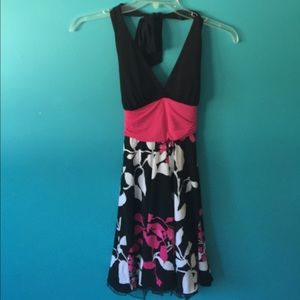 Small halter black floral dress formal homecoming