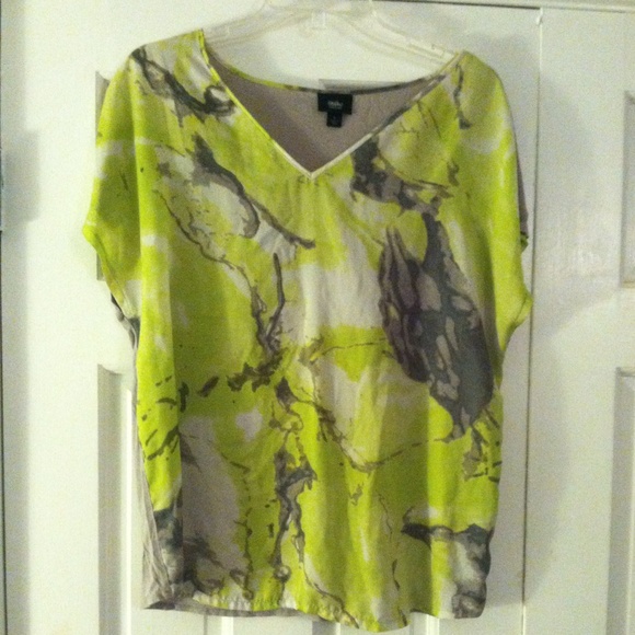 Mossimo tee w/acid green& grey smoke print size L - Picture 1 of 3