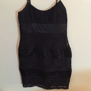 Black lace strapless dress. Size 10. Roulette.