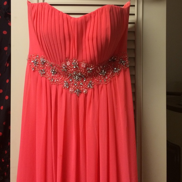 Prom dress!! Long coral dress🎀