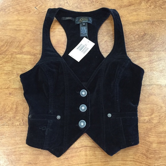 Stretch velvet cropped vest