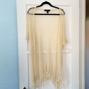 Cream Boho Sweater Knit Forever 21 Kimono