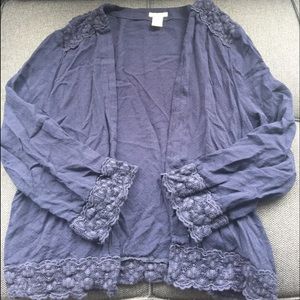 F21 lace trim Cardigan