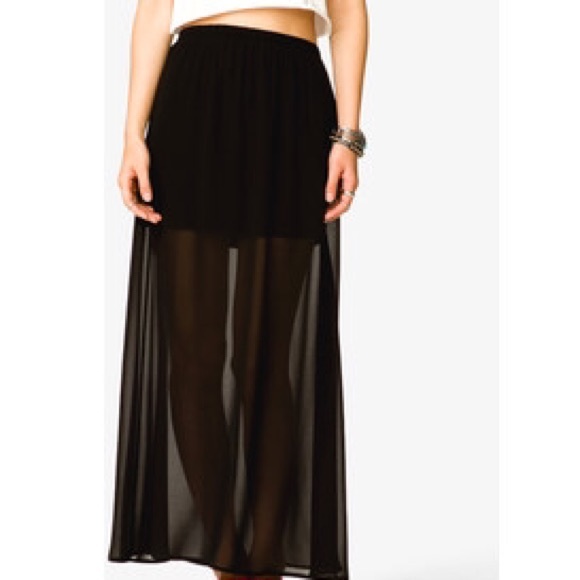 Forever 21 Dresses & Skirts - Black Sheer Maxi Skirt